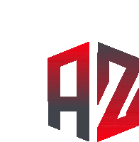 a black and red logo with the letters az