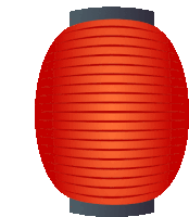 an illustration of a red lantern with a black top on a white background