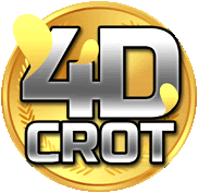 a 4d crot logo with a gold coin in the background