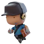 a cartoon character is wearing a hat and headphones and holding a box .