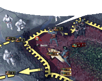 a screenshot of a video game showing soldiers and a red circle that says berlin