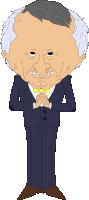 a cartoon of a man wearing a suit and bow tie