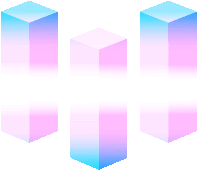 a row of pink and blue cubes are lined up on a white background