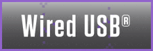 a logo for wired usb with a purple border