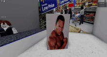 a picture of the rock in front of a walmart sign that says everyday low price