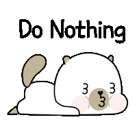 a cartoon bear laying down with the words do nothing written above it