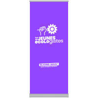 a purple banner with the words les jeunes ecologistes on it