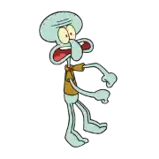 squidward from spongebob squarepants is a cartoon character with a huge nose .