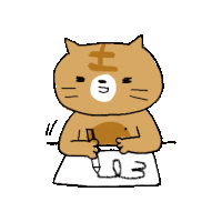 a drawing of a cat holding a pencil and writing the number 3