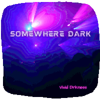 a poster that says somewhere dark with purple lights