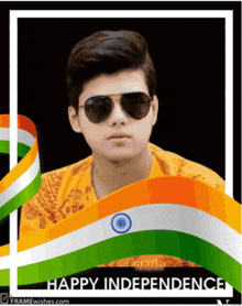 a picture of a boy with the words happy independence