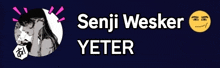 senji wesker yeter is written on a blue background