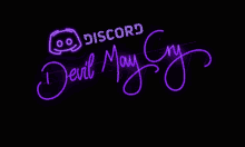 neon sign that says discord devil may cry