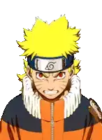 a cartoon of naruto wearing a headband with the number 6 on it .