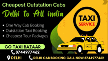 an advertisement for a taxi service in delhi to all india