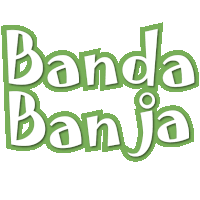 a green and white banda banja logo with a white background