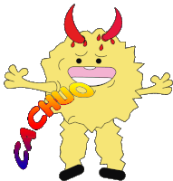 a cartoon drawing of a monster with the word cachuo written on it