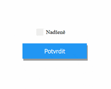 a blue button with a hand pointing at it that says potvrdit