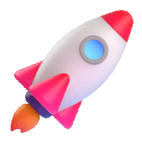 a cartoon rocket is flying through the air with a blue eye