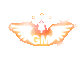 a logo for gm with wings and a star on a white background .