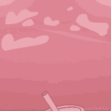 a cartoon illustration of a drink with a straw in it on a pink background .