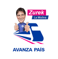 a logo for zurek la molina shows a man giving two thumbs up