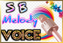 a picture of a microphone with the words sb melody voice