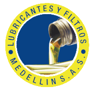 a logo for lubricantes y filtros medellin s.a