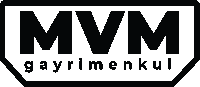 a black and white logo for mvm gayrimenkul