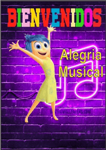 a poster that says bienvenidos alegria musical and joy