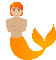 an illustration of a mermaid with orange hair