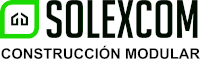 a solexcom construction modular logo with a green border