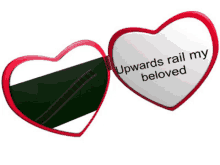 a pair of heart shaped sunglasses with the words upwards rail my beloved