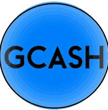 a blue circle with the word gcash written inside of it