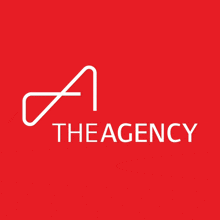 a red background with a white a and the agency written on it