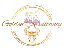 a logo for a business called golden consultancy with a bull in a circle .