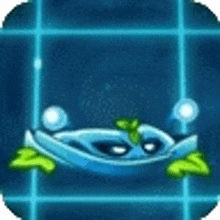 a cartoon frog is sitting on top of a blue tile floor .