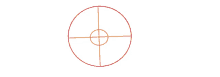 a drawing of a circle with a cross in the center