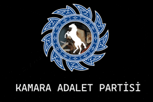 a logo for kamara adalet partisi has a man smoking a cigarette