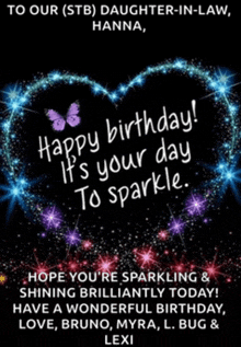 a birthday card that says happy birthday it 's your day to sparkle hope you 're sparkling & shining brilliantly today