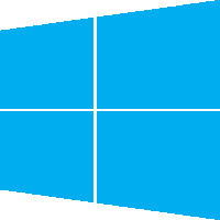 a blue windows logo with four squares in it