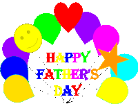 a happy father 's day card with colorful balloons