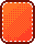 a pixel art illustration of an orange square with a white border and dots .