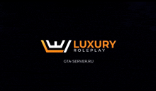 a logo for luxury roleplay on a black background