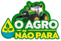 a logo for o agro nao para with a green tractor