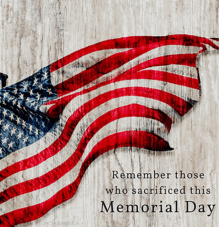 a picture of an american flag with the words " remember those who sacrificed this memorial day " below it