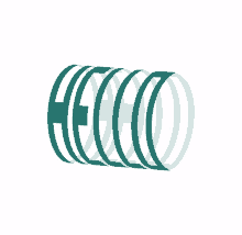 a green and white swirl with the letter h on it