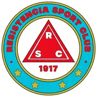 a logo for resistencia sport club with a red triangle