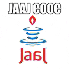 a logo for a company called jaaj cooc with a candle on top of it .