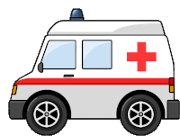 an ambulance with a red cross on the side of it